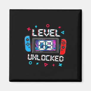 Level 9 Unlocked Gamer 9th Birthday Gift Video Gam Magnet