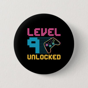 Level 9 Unlocked Gaming Birthday 1  6 Cm Round Badge