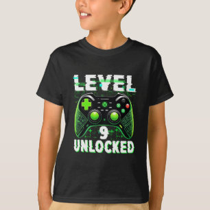 Level 9 Unlocked Shirt Funny Video Gamer Geek 9th