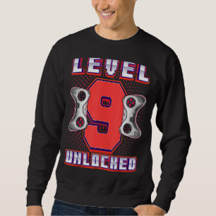 Level 9 Unlocked Video Game 9th Birthday Gamer Bo Sweatshirt