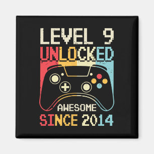 Level 9 Unlocked Video Game 9th Birthday Gamer Boy Magnet