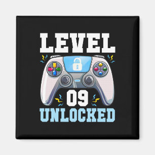 Level 9 Unlocked Video Game 9th Birthday Gamer Boy Magnet