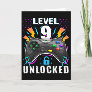 Level 9 Unlocked Video Game 9th Birthday Gamer Gif Card