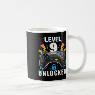 Level 9 Unlocked Video Game 9th Birthday Gamer Gif Coffee Mug