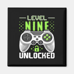 Level 9 Unlocked Video Game 9th Birthday Gamer Gif Magnet