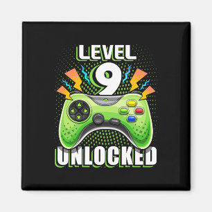 Level 9 Unlocked Video Game 9th Birthday Gamer Gif Magnet
