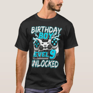 Level 9 Unlocked Video Game Birthday Gamer Boys T-Shirt