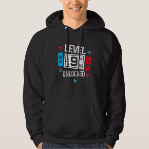 Level 9 Unlocked  Video Gamer 9th Birthday Boy Gir Hoodie