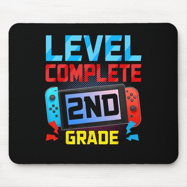 Level Complete 2nd Grade Video Game Last Day Of Sc Mouse Pad (Front)