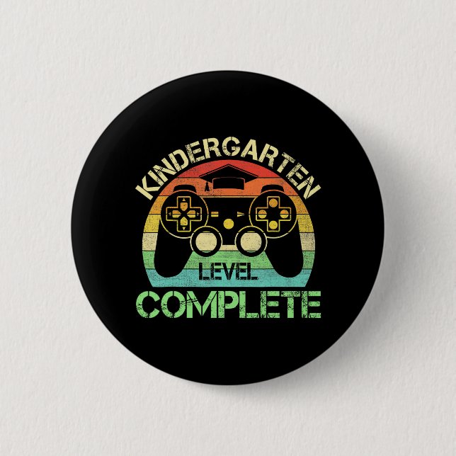 Level Complete Gaming Boy Last Day Of School  6 Cm Round Badge (Front)