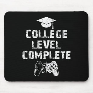 Level Complete Vintage Funny Video Gamer Graduatio Mouse Pad