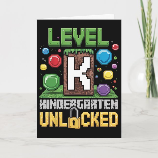 Level Kindergarten Unlocked Video Game Funny Back  Card (Front)