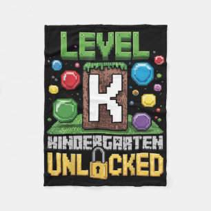 Level Kindergarten Unlocked Video Game Funny Back  Fleece Blanket
