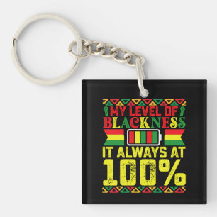 Level Of Blackness Juneteenth Black History Key Ring