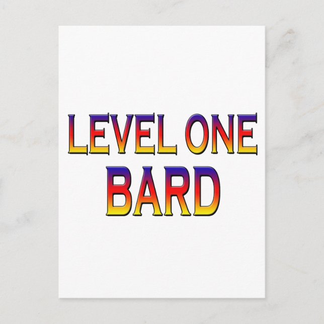 Level one bard postcard (Front)