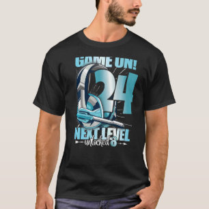 Level Unlocked 24th Birthday 24 Years Man Woman Ga T-Shirt