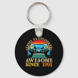 Level &#  Unlocked Awesome Since 1991 &# th Birt Key Ring