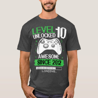 Level Unlocked Awesome Since 2012 Video Game 10th  T-Shirt