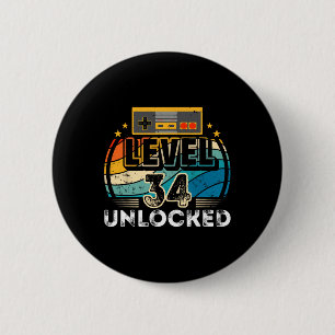 Level &#  Unlocked Birthday Boy &# th Video Game 6 Cm Round Badge