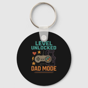 Level Unlocked Dad Mode Gamer Design Key Ring