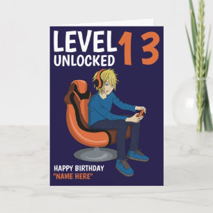 Level Unlocked Gamer Boy Birthday Card