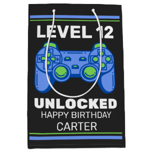 Level Unlocked Kid's Birthday Personalized Medium Gift Bag