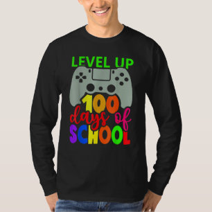 Level Up 100 Days Of School Gamer Game Happy 100th T-Shirt