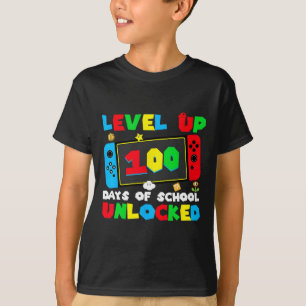 Level Up 100 Days Of School Unlocked Gamer Video G T-Shirt