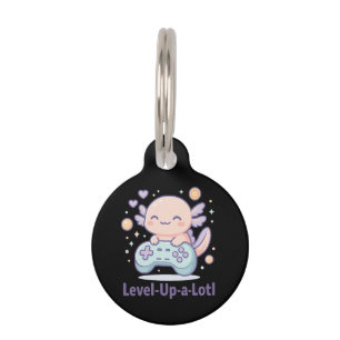 Level-Up-a-Lotl Cute Gamer Axolotl Kawaii Cozy Pet Tag
