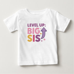 Level Up: Big Sis Fun and Colourful Big Sister  Baby T-Shirt