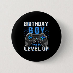 Level Up Birthday Boy Gamer - Clic Fit  6 Cm Round Badge