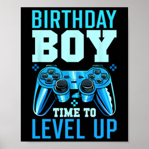 Level Up Birthday Boy Matching Gamer Party - Clic Poster