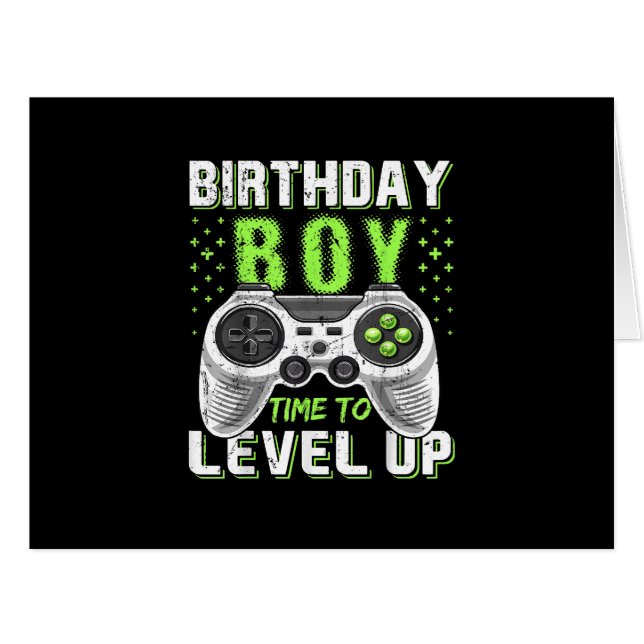 Level Up Birthday Boy Video Game (Front Horizontal)