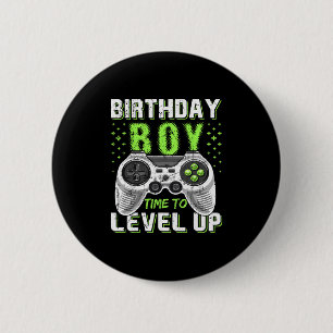 Level Up Birthday Boy Video Game - Clic Fit  6 Cm Round Badge