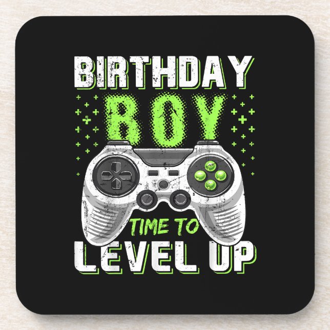 Level Up Birthday Boy Video Game Coaster (Front)