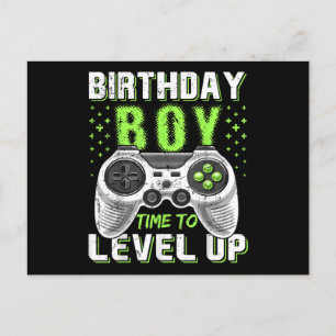 Level Up Birthday Boy Video Game Holiday Postcard