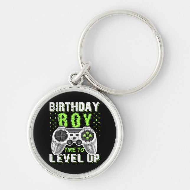 Level Up Birthday Boy Video Game Key Ring (Front)