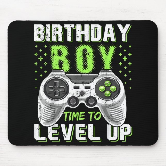 Level Up Birthday Boy Video Game Mouse Pad (Front)