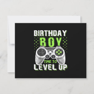 Level Up Birthday Boy Video Game RSVP Card