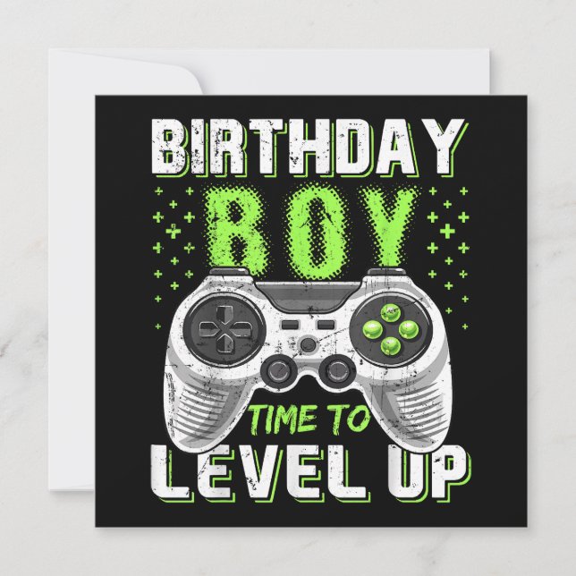 Level Up Birthday Boy Video Game Save The Date (Front)