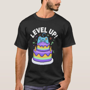 Level Up! Birthday Cake with Controller T-Shirt