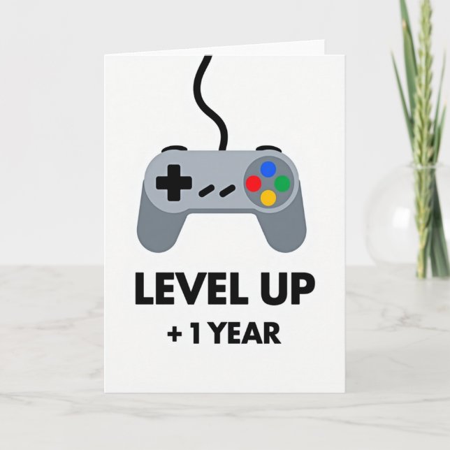 Level Up Birthday Gamer Card (Front)