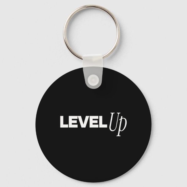 Level Up - Birthday Gamers Inspirational Key Ring (Front)