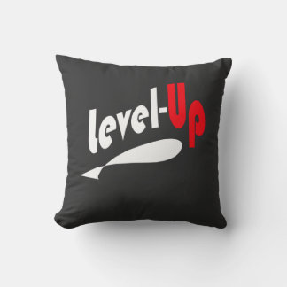 Level-Up Black throw pillow