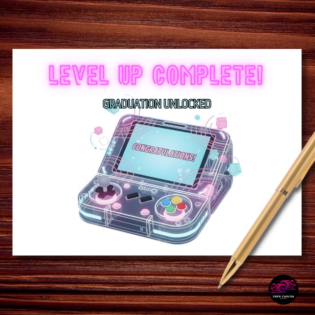 Level Up Complete Graduation Congratulations Card (Level up complete—graduation unlocked 🎮🎓)