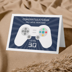 Level Up   Custom Age Gamer Birthday Card
