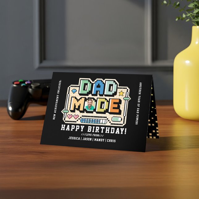 Level Up Dad Gamer Player Stats & Photo Birthday  Card (Level Up Dad Gamer Player Stats & Photo Birthday Card)