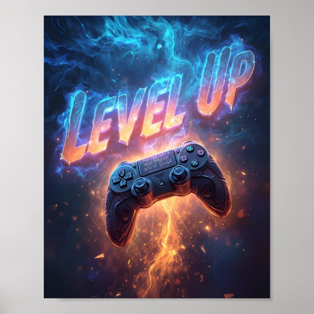 Level Up — Epic Gamer Poster (Front)