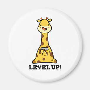 Level Up Funny Giraffe Pun Magnet