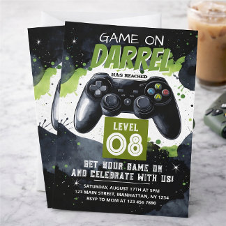 Level Up Gamer Birthday Invitation